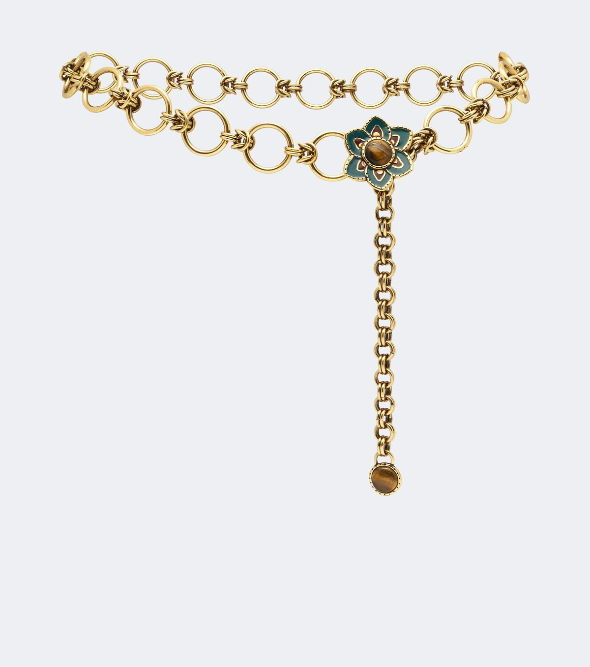 Etro Embellished floral chain belt