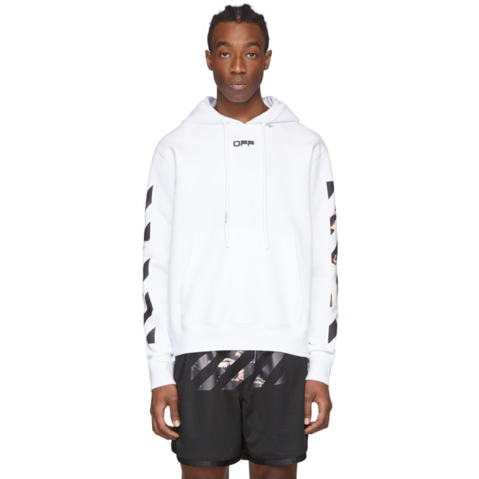 Off-White White Caravaggio Slim Arrows Hoodie Off-White