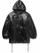 SAINT LAURENT - Oversized Logo-Embroidered Padded Shell Half-Zip Hooded Jacket - Black