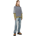 We11done Gray Contrast Striped Layered T-Shirt