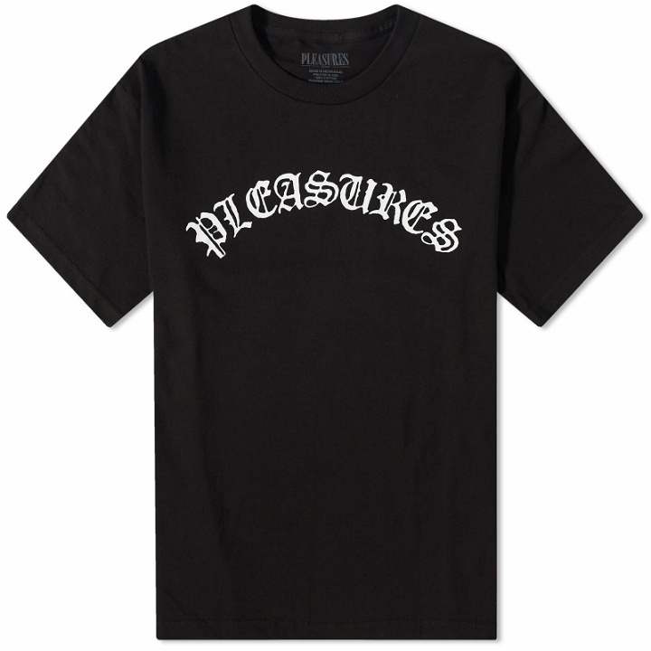 Photo: Pleasures Men's Old E Logo T-Shirt in Black