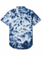 Outerknown - BBQ Convertible-Collar Tie-Dyed Organic Cotton-Voile Shirt - Blue