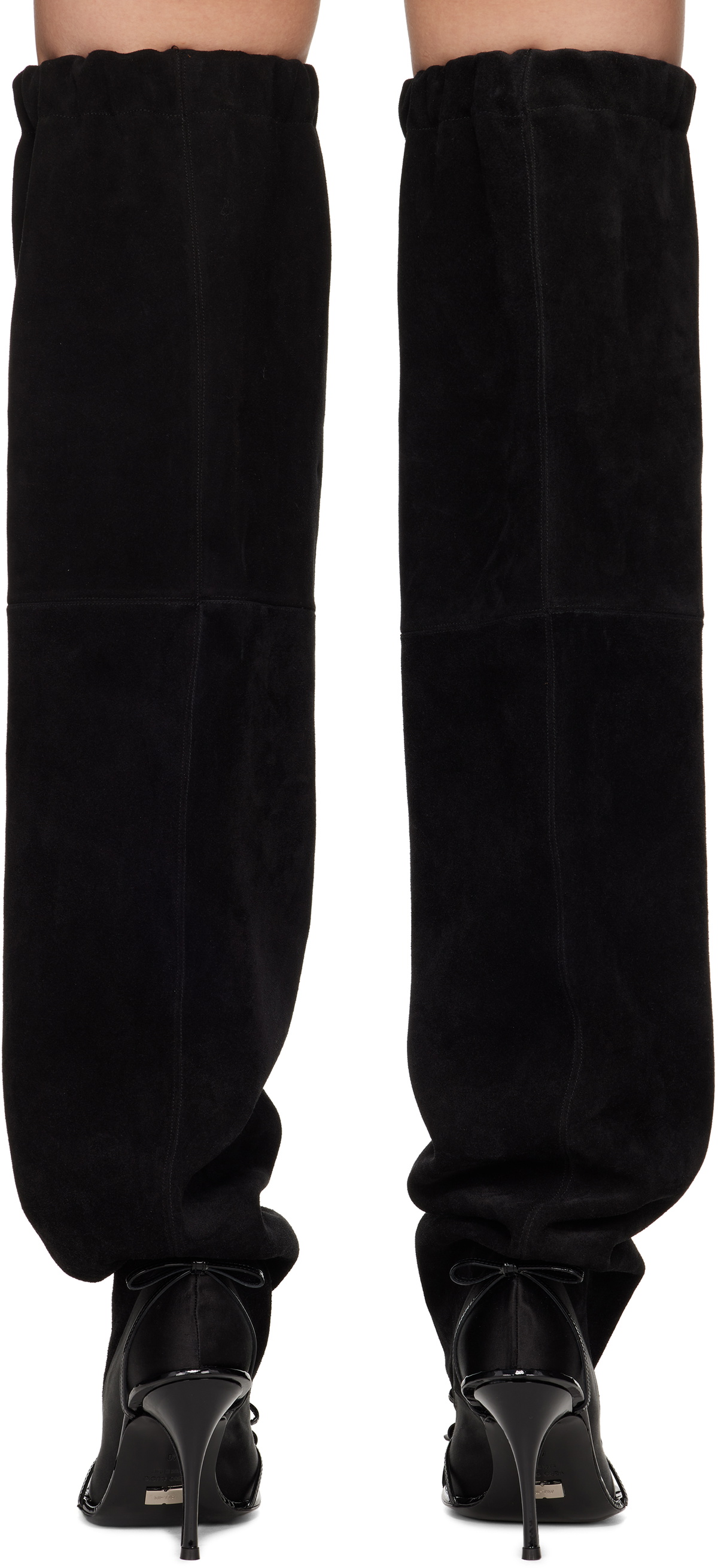 ALL-IN Black Double Thigh High Tall Boots