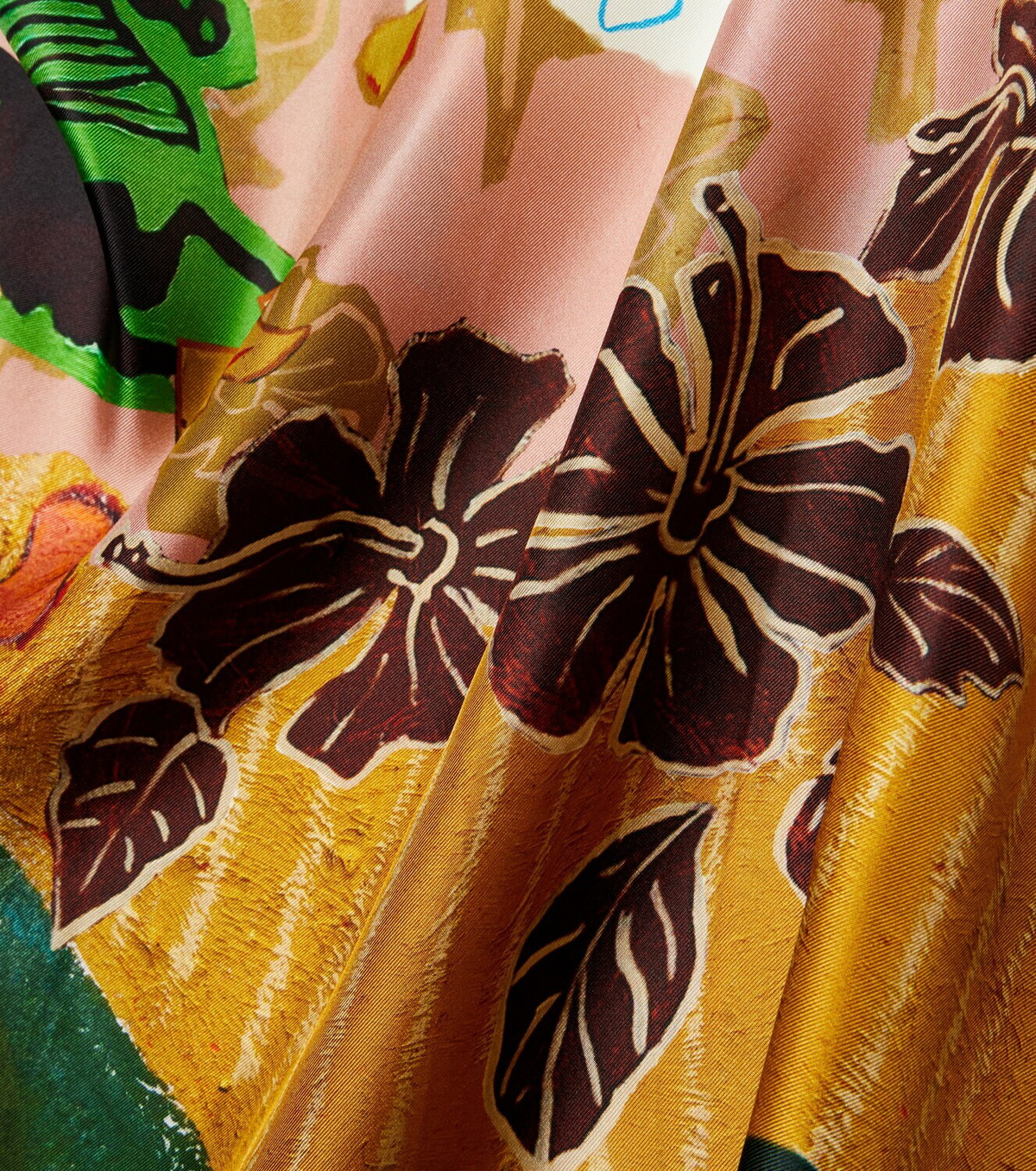 Alémais x MLAK Tangible Love printed silk twill scarf