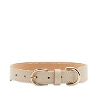 Sporty & Rich Grained Leather Dog Collar in Cream