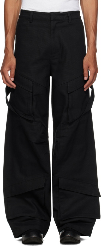 Photo: HELIOT EMIL Black Cellulae Cargo Pants