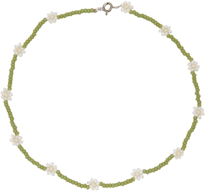 Photo: Tanner Fletcher Green & White Daisy Choker Necklace