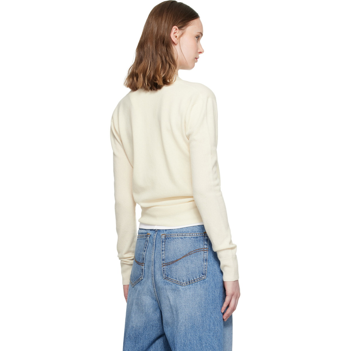 Stella McCartney Off-White Cashmere V-Neck Sweater