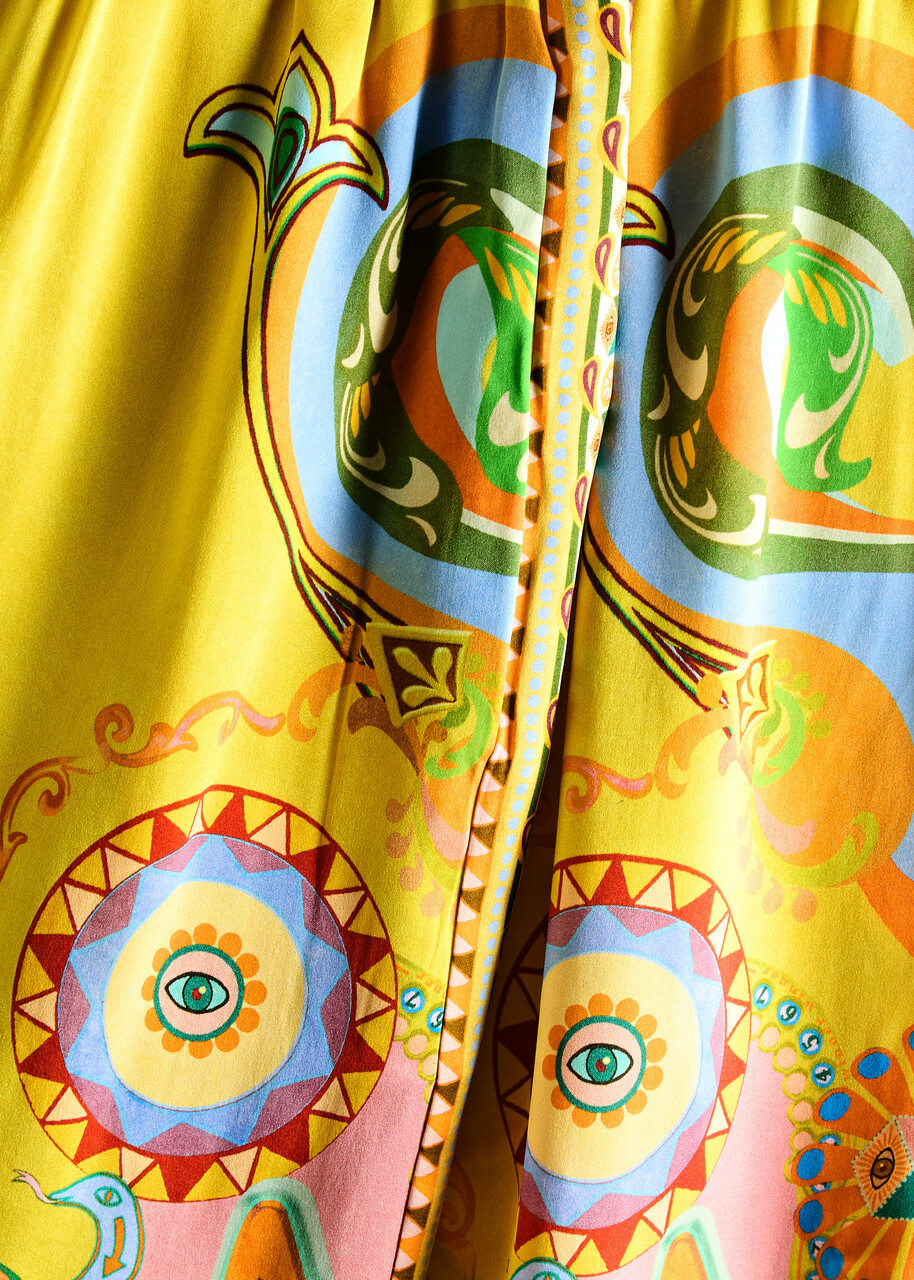 Alemais Pinball Printed Silk-satin Trousers Multicoloured