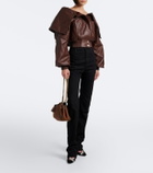 Balenciaga Cropped leather blouson jacket