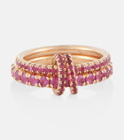 Spinelli Kilcollin - Delphinus Rouge Petite Deux 18kt gold ring with sapphires and rubies