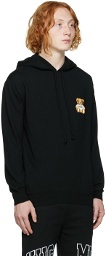 Moschino Black Embroidered Patch Hoodie
