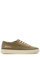 Jacquemus Les Fefe Logo-embroidered Canvas Sneakers Khaki