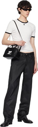 Courrèges White & Black Signature Contrast T-Shirt