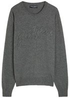 Dolce & Gabbana Logo-appliquéd Wool Sweatshirt Anthracite