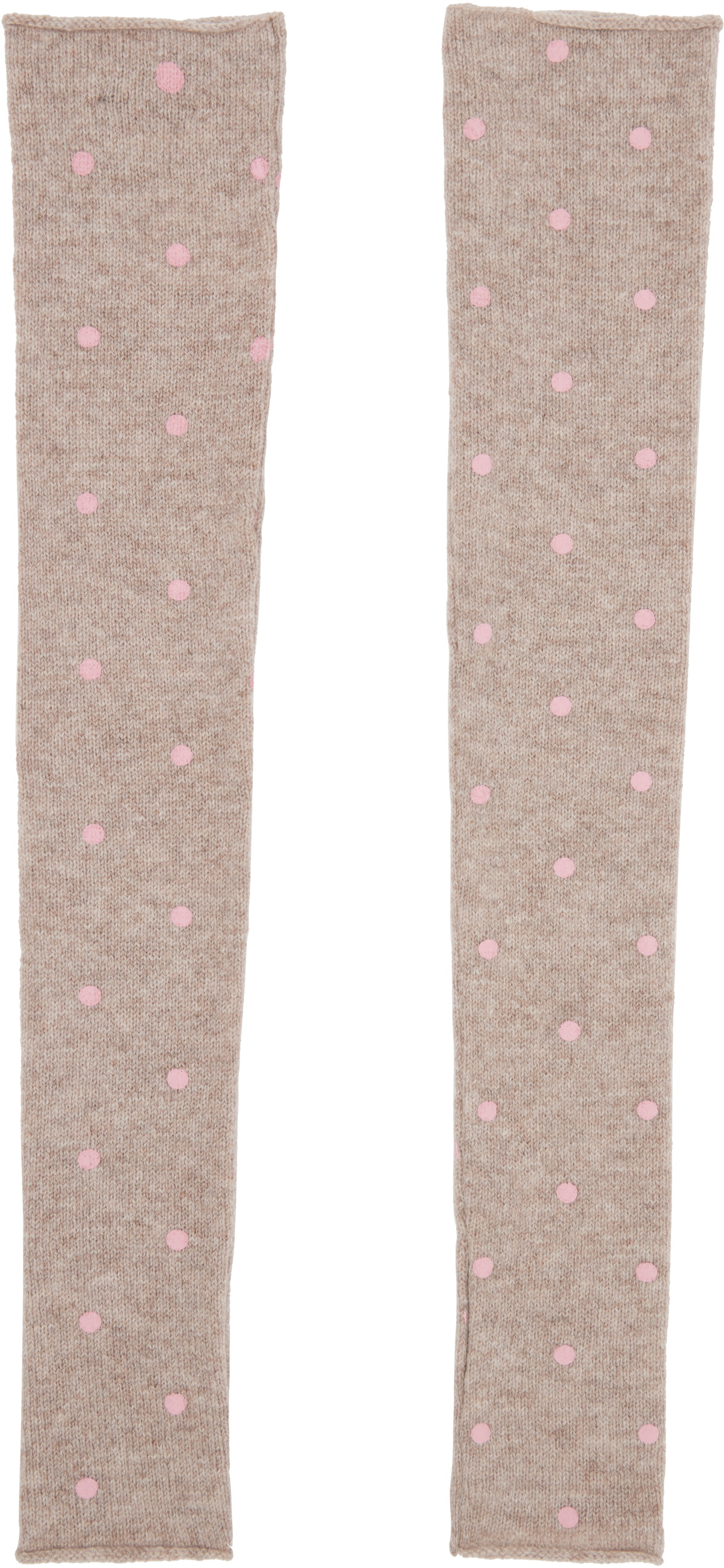 Ashley Williams Beige Knit Arm Warmers