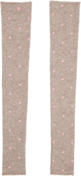 Ashley Williams Beige Knit Arm Warmers