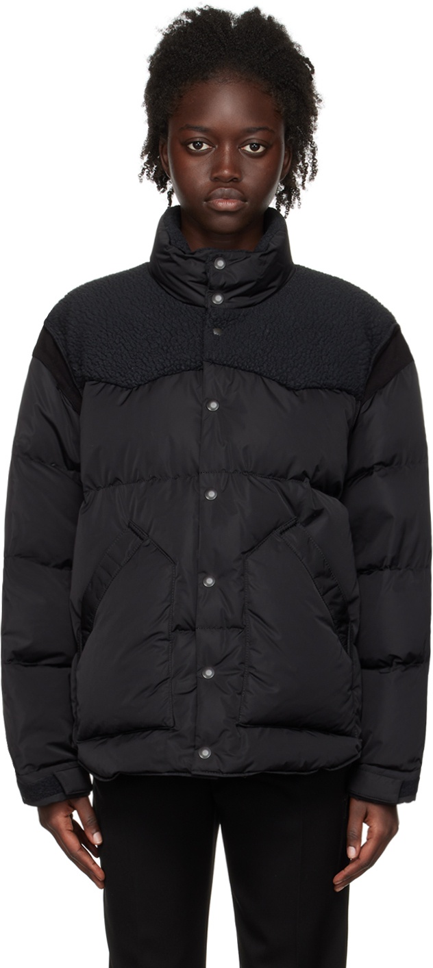 UNDERCOVER Black Paneled Faux-Fur Down Jacket Undercover