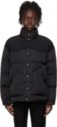 UNDERCOVER Black Paneled Faux-Fur Down Jacket