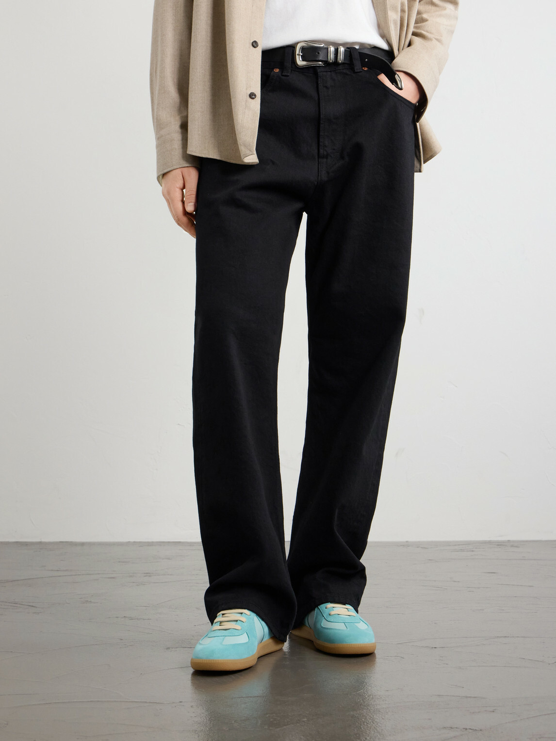 Maison Margiela - Replica Leather and Suede Sneakers - Blue