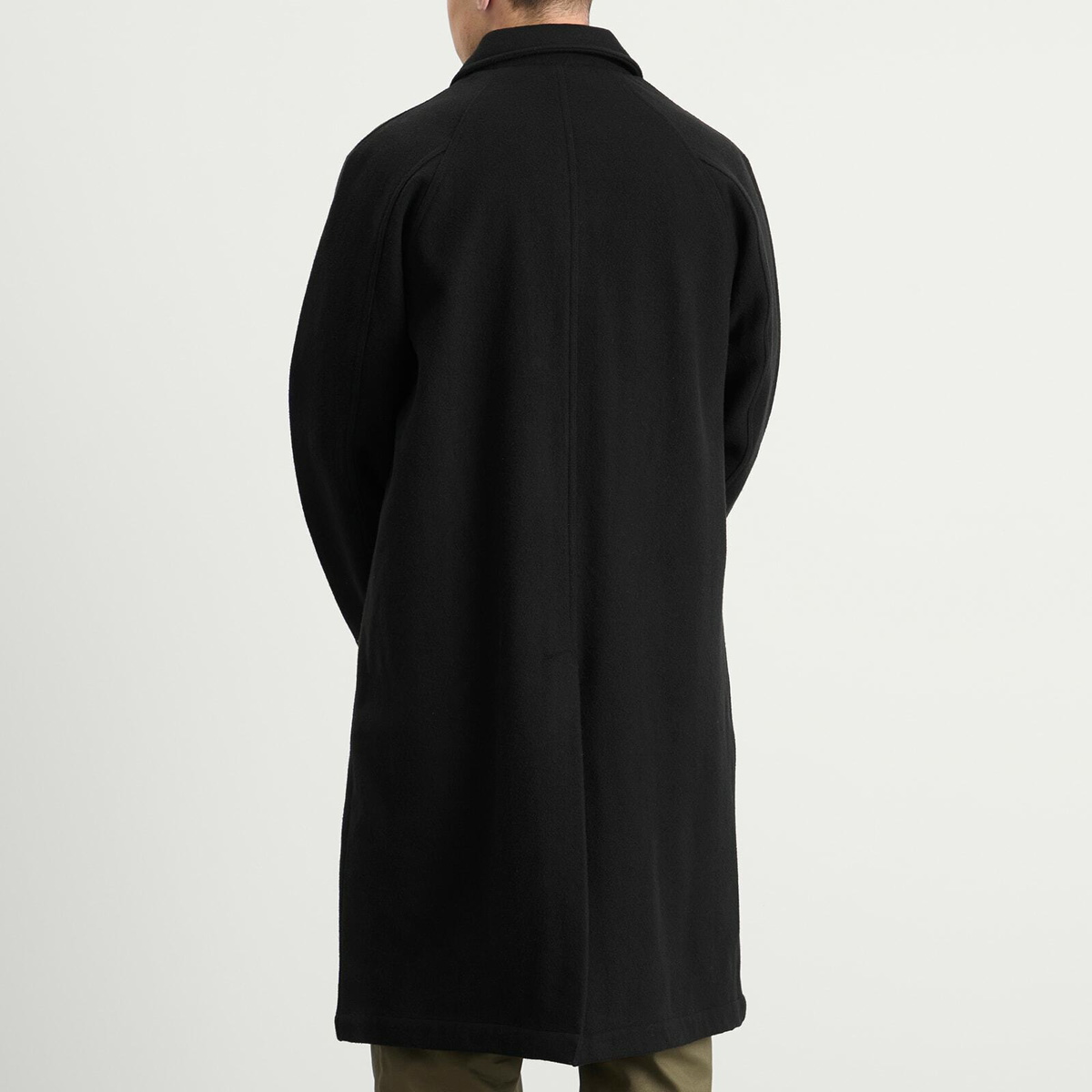 Universal Works Men's Mowbray Wool Mac Coat in Black
