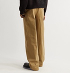 BOTTEGA VENETA - Wide-Leg Cotton-Twill Trousers - Brown