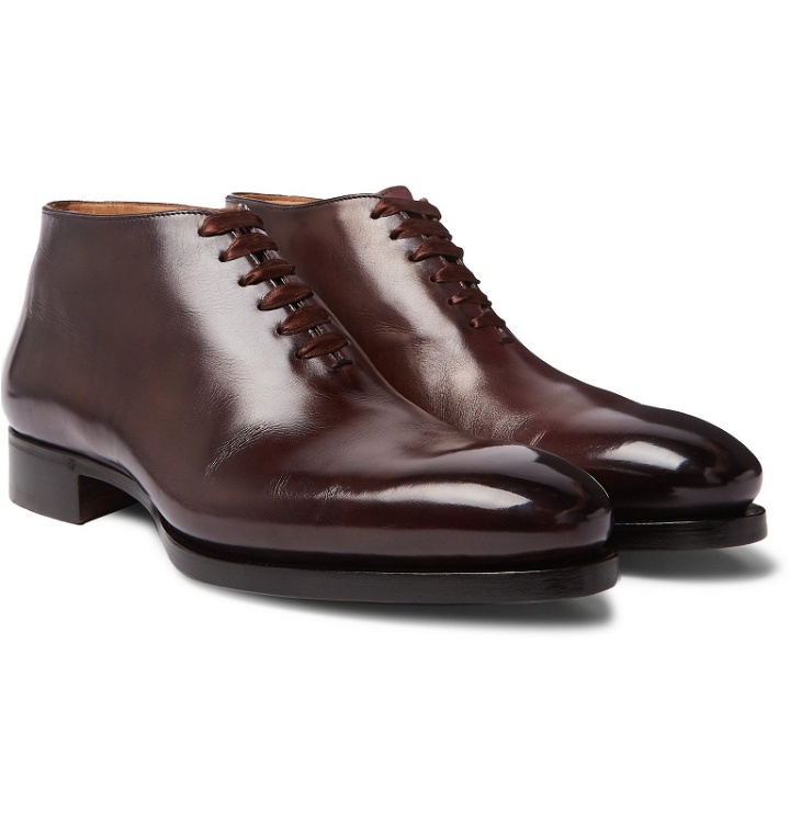 Photo: Santoni - Uniqua Zero-Cut Leather Oxford Boots - Brown