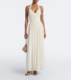 Zimmermann Fairlight lace-trimmed halterneck maxi dress