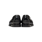 Prada Black and Blue Leather Logo Loafers