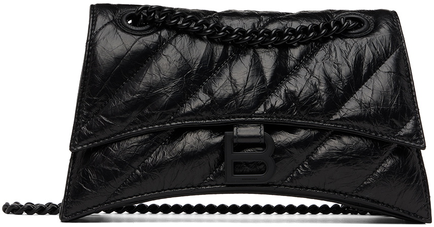 Balenciaga Small Crush Chain-Strap Shoulder Bag - Black