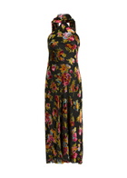 Rixo Hayley Scarf-effect Chiffon Midi Dress Multicoloured