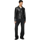 MM6 Maison Margiela Black Sports Faux-Leather Jacket