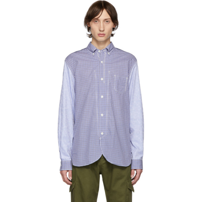 Photo: Junya Watanabe Blue Check Panelled Shirt