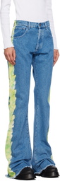 Sky High Farm Workwear Blue Painted Jeans