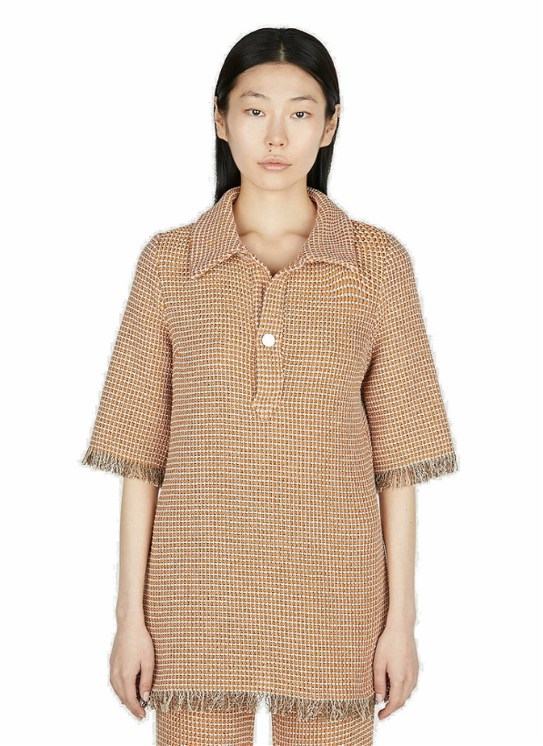 Photo: Rodebjer - Nuori Crochet Knit Polo Top in Beige