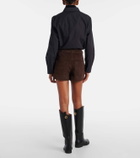 Nour Hammour Leontine suede shorts