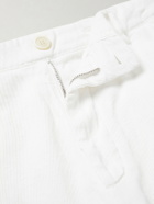 Barena - Cropped Tapered Cotton And Linen-Blend Corduroy Trousers - White