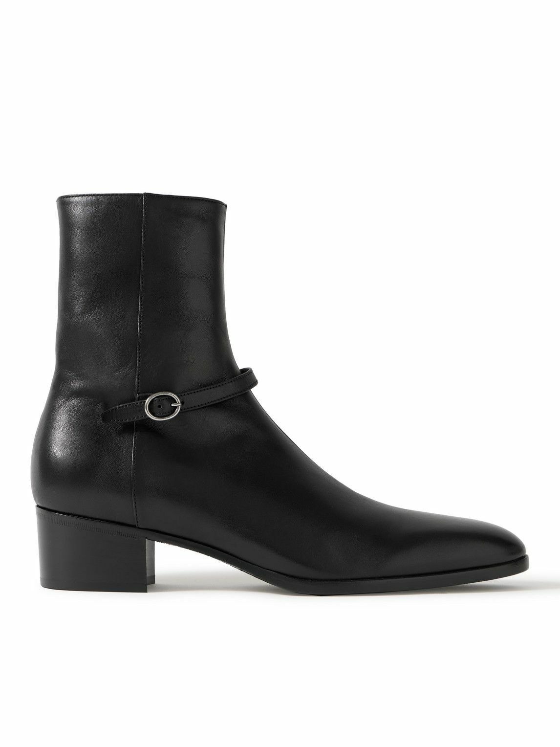 SAINT LAURENT - Vlad Buckled Leather Boots - Black Saint Laurent
