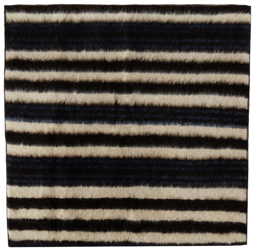 Luna Del Pinal Off-White & Black Momostenango Floor Cushion Cover