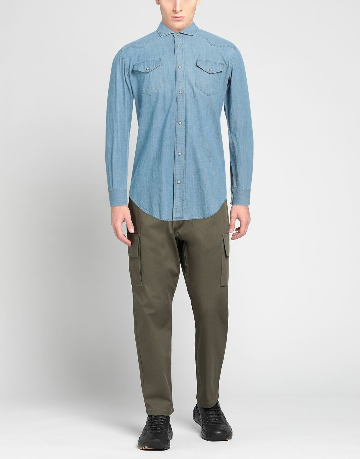 Eleventy Mens Denim shirt in Blue