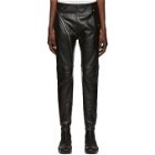 Rick Owens Black Leather Aircut Trousers