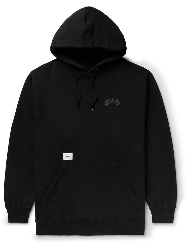 Photo: WTAPS - Logo-Detailed Cotton-Blend Jersey Hoodie - Black