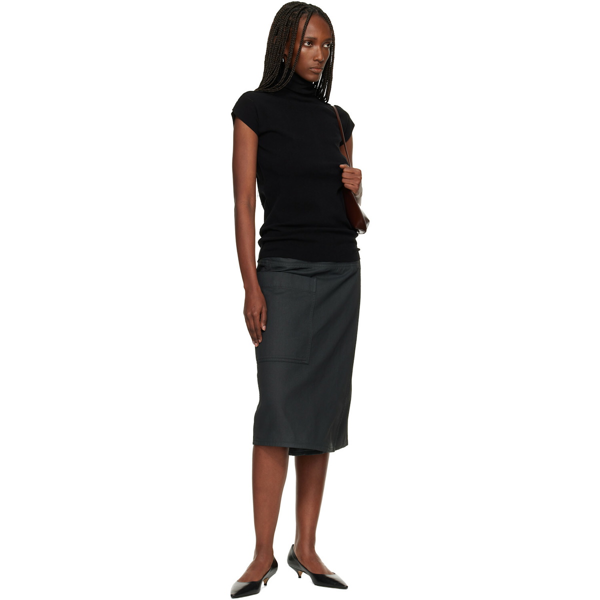 ISSEY MIYAKE Black October Cotton Baguette Turtleneck