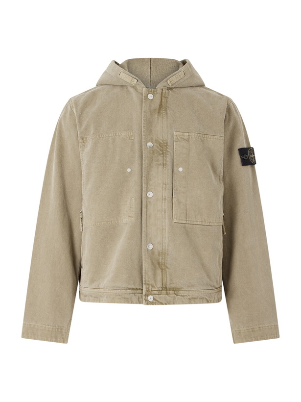Photo: Stone Island - Hooded Mineral Dyed Cotton-Gabardine Jacket - Neutrals