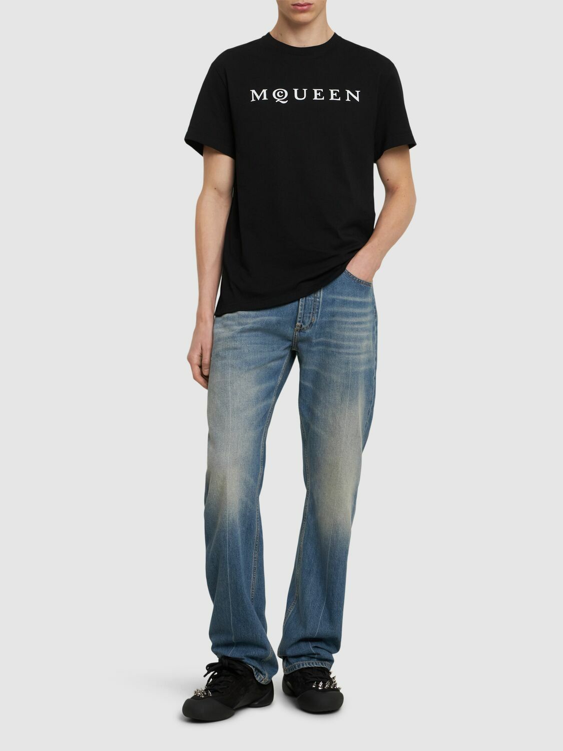 ALEXANDER MCQUEEN カットソー　半袖 ALEXANDER MCQUEEN Logo Cotton T-shirt Alexander McQueen
