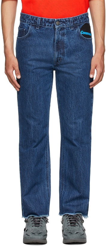 Photo: Raf Simons Blue Graphic Patch Jeans