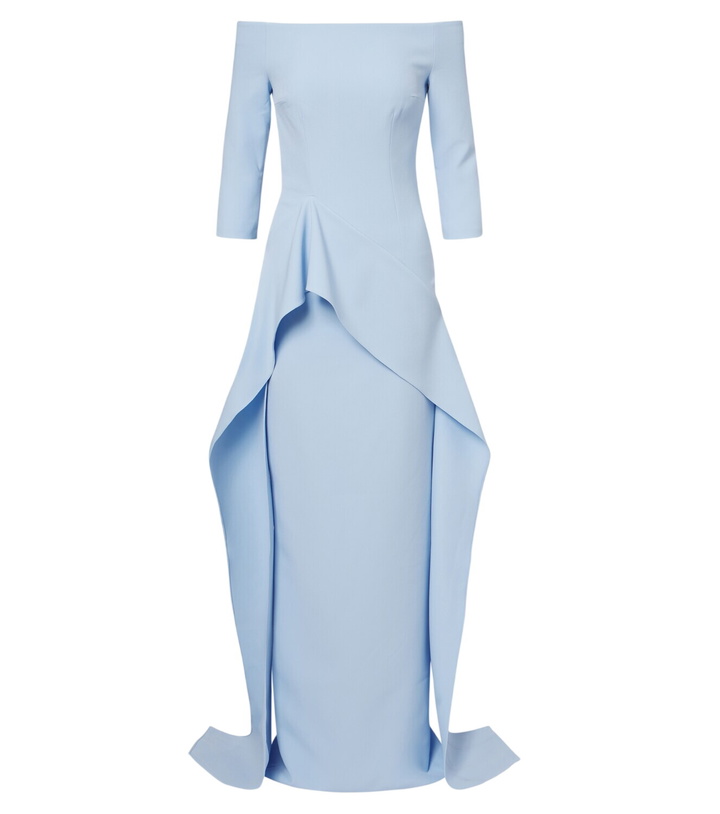 Photo: Safiyaa Zetta draped off-shoulder crêpe gown