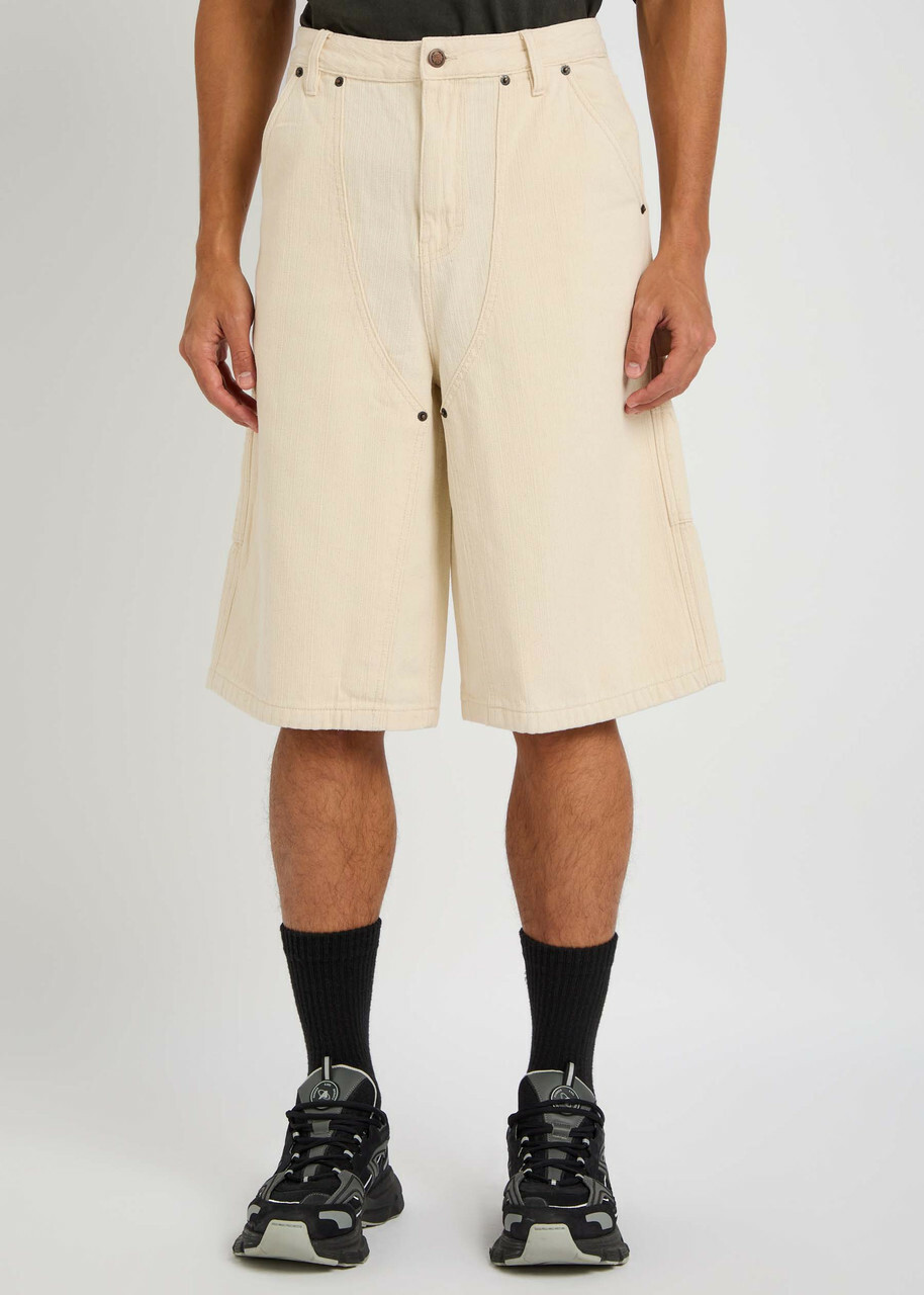 Honor The Gift Gears Woven Cotton Shorts Cream
