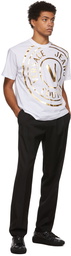 Versace Jeans Couture White & Gold V-Emblem T-Shirt