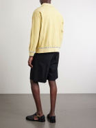BODE - Croquet Ground Logo-Embroidered Cotton-Terry Half-Zip Sweater - Yellow